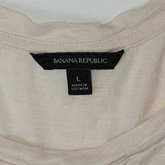 Banana Republic Sleeveless Blouse Womens Large Cream Pleated Shear Back Flowy - Picture 4 of 8